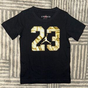 Jordan Kids Black Tee with Gold 23 Graphic